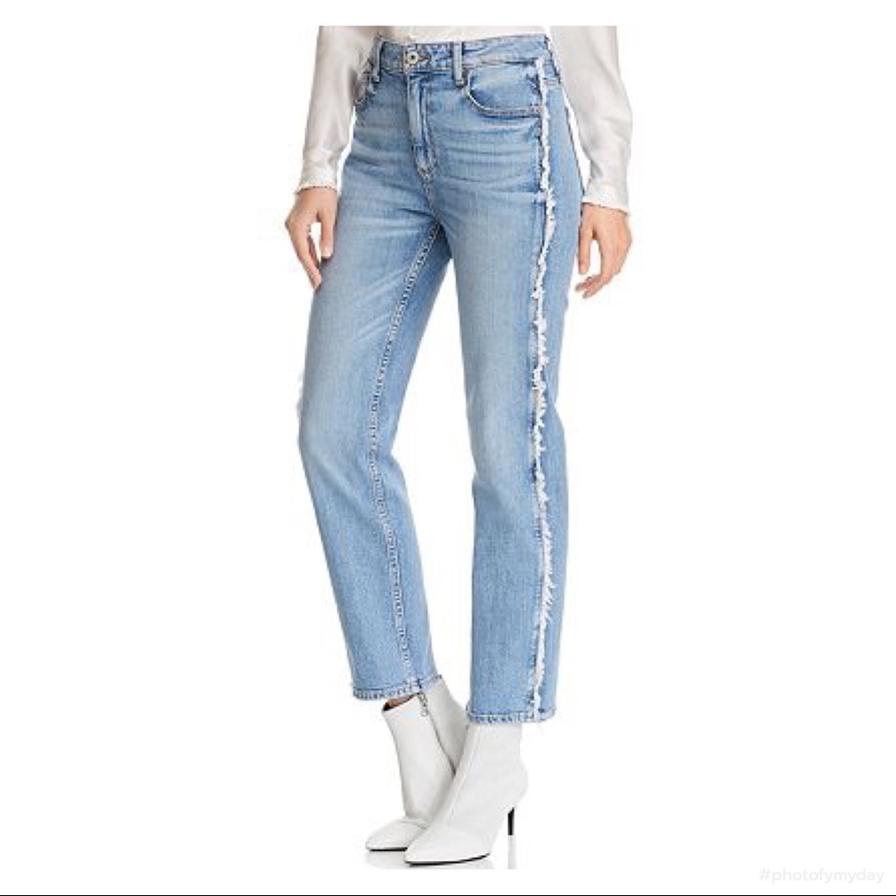 Paige Noella Fray Vintage Relaxed Straight Leg Jeans  24